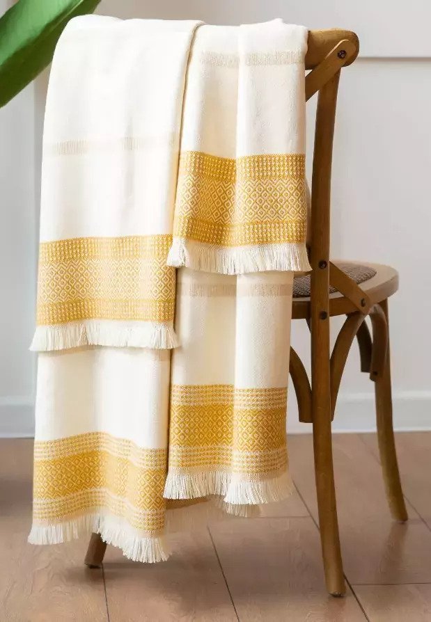 Golden Hearth Throw