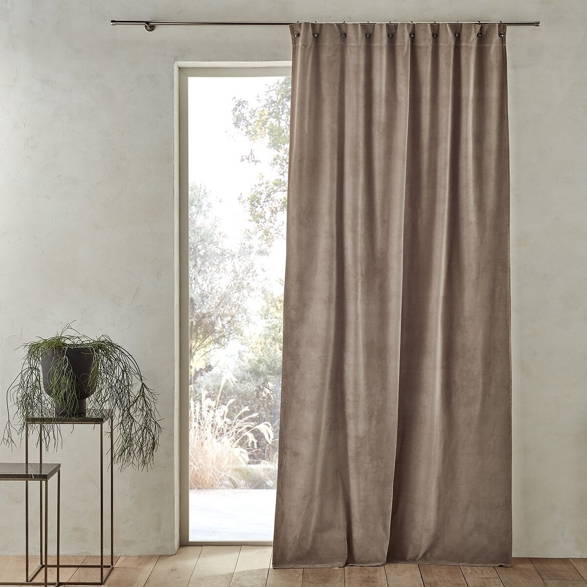 Graphite Velvet Curtain